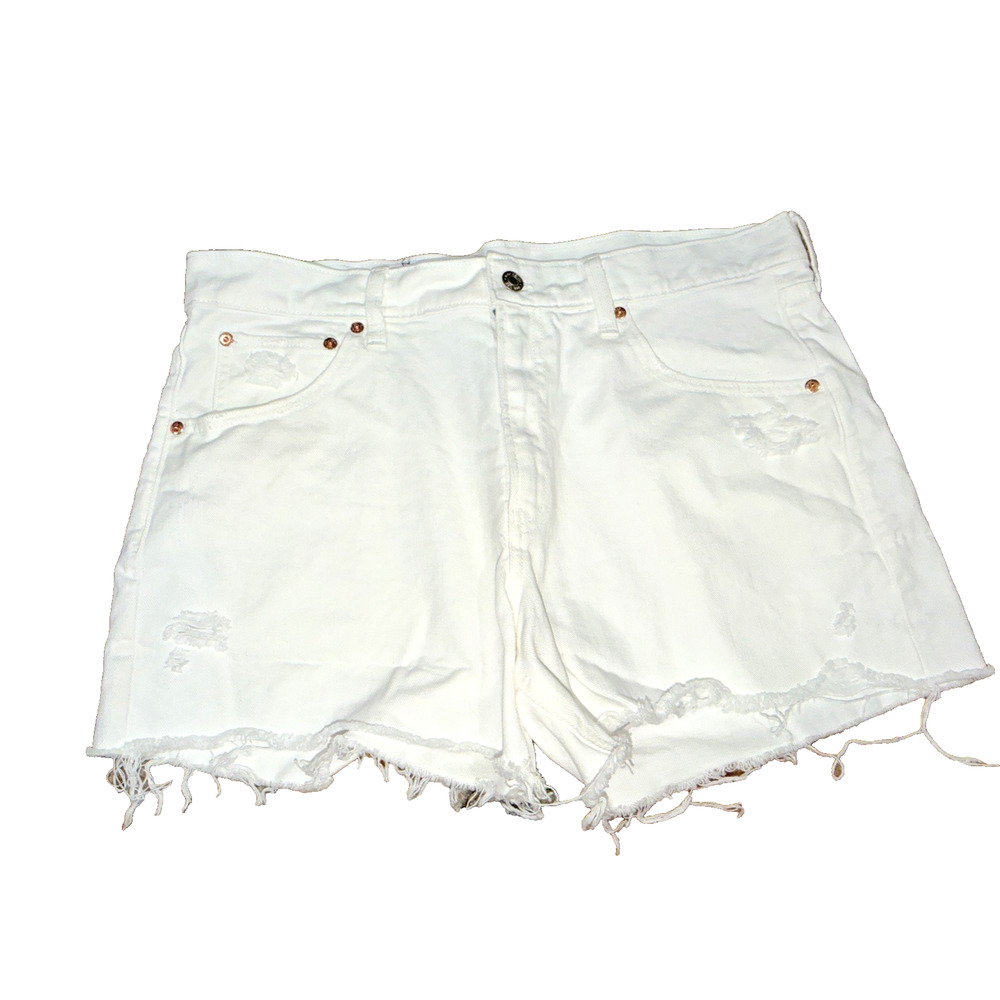GAP White Distressed Cutoff Shorts Size 12 / 31 Frayed Hem High Rise